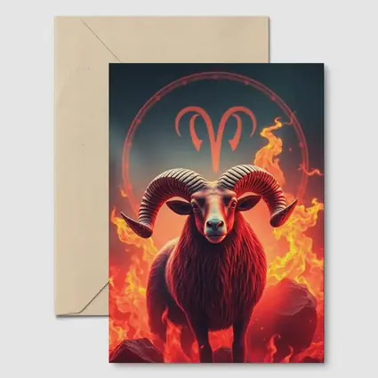 Aries Ram Fire Zodiac Sign Art