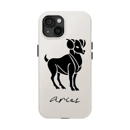 Aries Ram Zodiac Sign Beige Minimal Art
