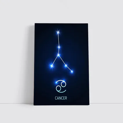 Cancer Zodiac Constellation Glowing Blue Stars