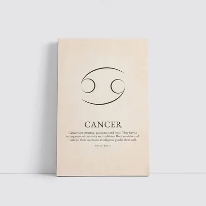 Cancer Zodiac Sign Minimalist Beige Art