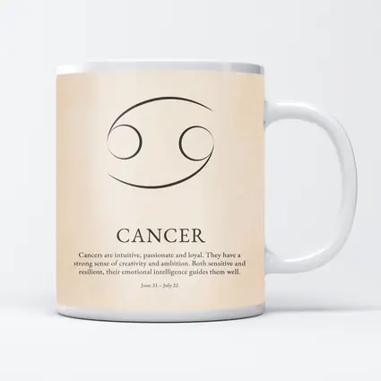 Cancer Zodiac Sign Minimalist Beige Art