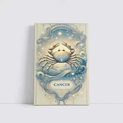 Cancer Zodiac Crab Celestial Blue Illustration