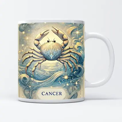 Cancer Zodiac Crab Celestial Blue Illustration