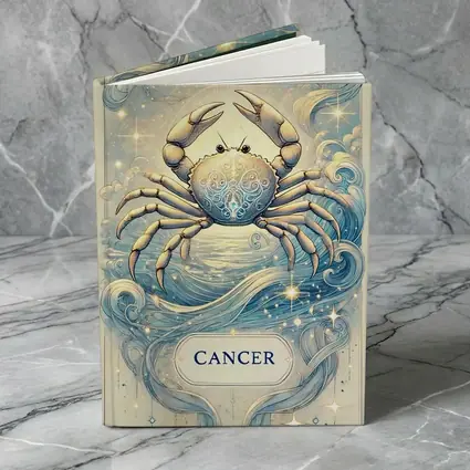 Cancer Zodiac Crab Celestial Blue Illustration