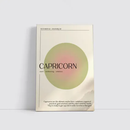 Capricorn Zodiac Sign Minimal Sage Circle