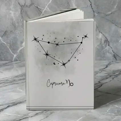 Capricorn Constellation Star Map Gray Art