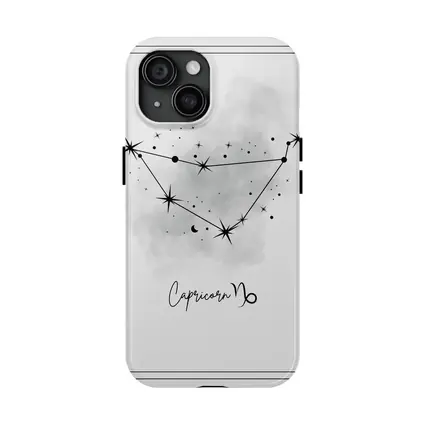 Capricorn Constellation Star Map Gray Art