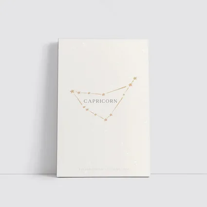 Capricorn Constellation Stars Beige Minimal Art