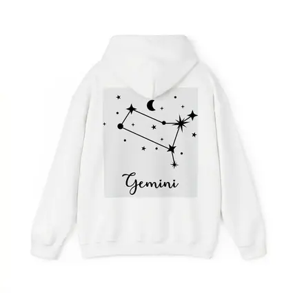 Gemini Constellation Stars Moon Black White