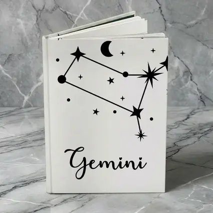 Gemini Constellation Stars Moon Black White