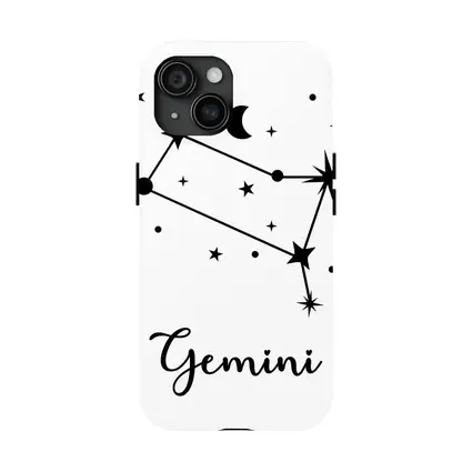 Gemini Constellation Stars Moon Black White