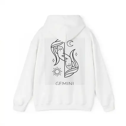 Gemini Zodiac Sign Line Art White
