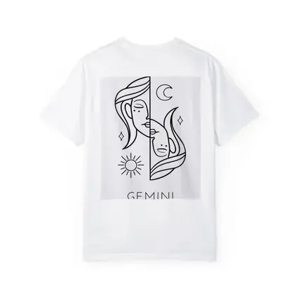 Gemini Zodiac Sign Line Art White