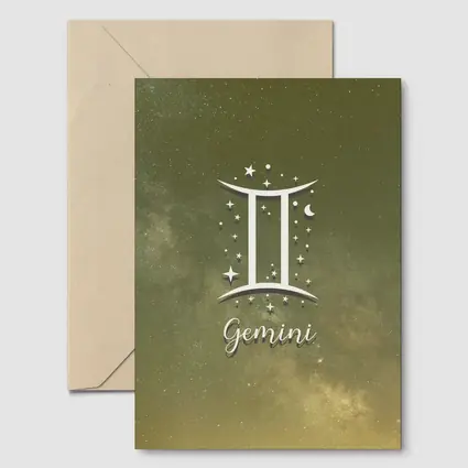 Gemini Zodiac Symbol Starry Night Sky