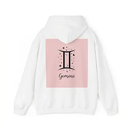 Gemini Zodiac Sign Black Pink Background