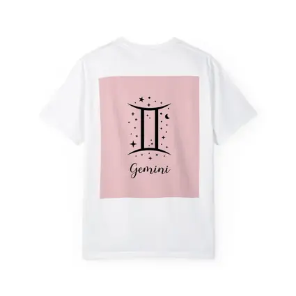 Gemini Zodiac Sign Black Pink Background