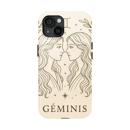 Gemini Zodiac Sign Line Art Beige