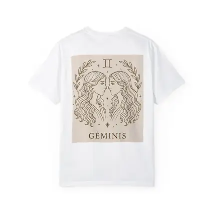 Gemini Zodiac Sign Line Art Beige