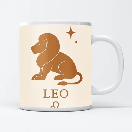 Leo Zodiac Sign Lion Celestial Beige Art