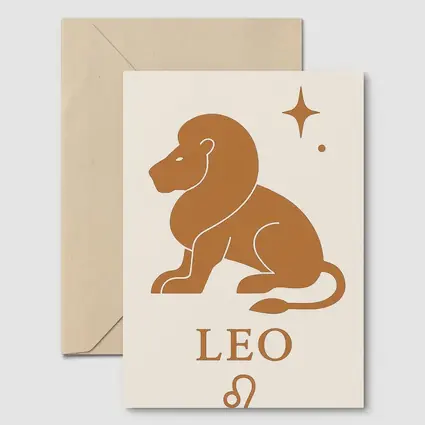 Leo Zodiac Sign Lion Celestial Beige Art
