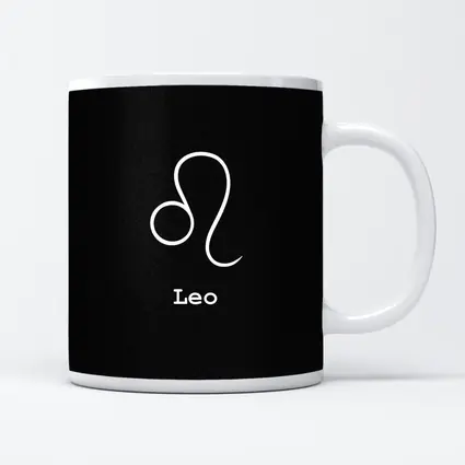 Leo Zodiac Symbol White On Black