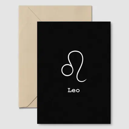 Leo Zodiac Symbol White On Black