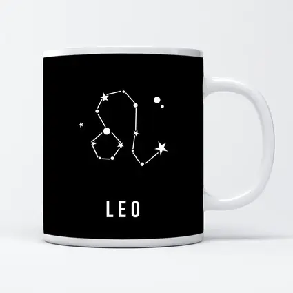 Leo Constellation Star Map Black Background