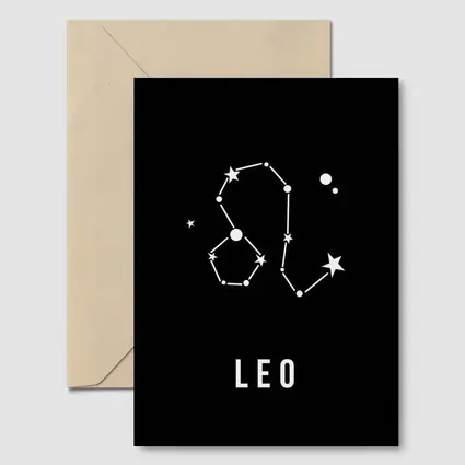 Leo Constellation Star Map Black Background