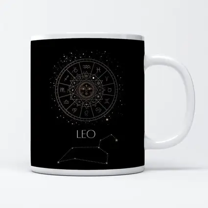 Leo Zodiac Wheel Constellation Black Background