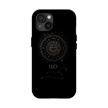 Leo Zodiac Wheel Constellation Black Background