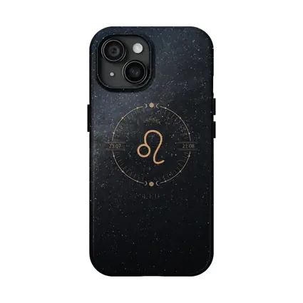 Leo Zodiac Sign Gold Dark Starry Background