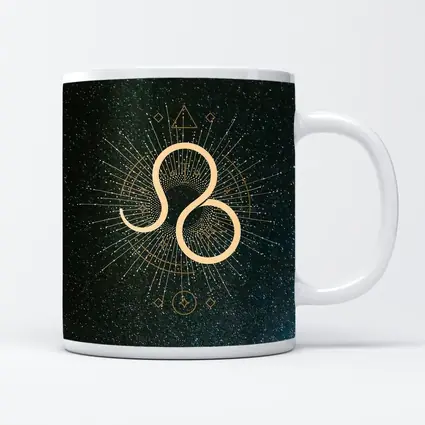 Leo Zodiac Sign Gold Geometric Star Art