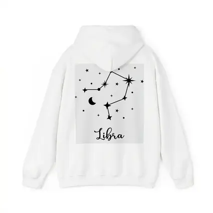 Libra Constellation Stars Moon Black White