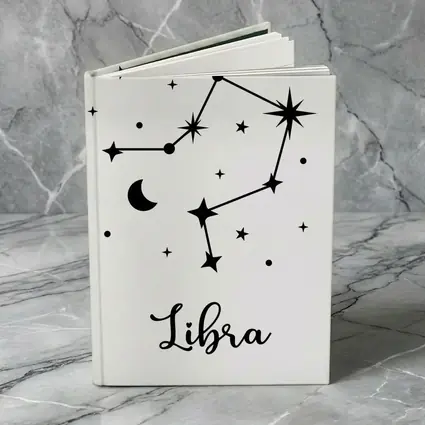 Libra Constellation Stars Moon Black White