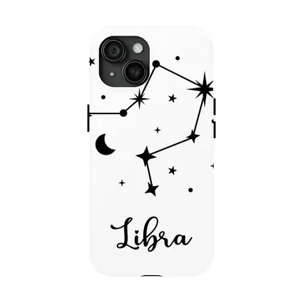 Libra Constellation Stars Moon Black White