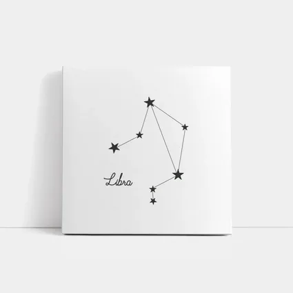 Libra Constellation Stars Minimalist White Art