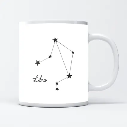 Libra Constellation Stars Minimalist White Art
