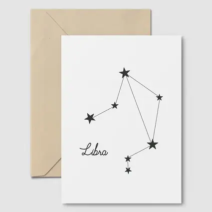 Libra Constellation Stars Minimalist White Art