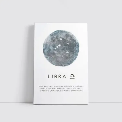 Libra Constellation Moon Zodiac Sign Art