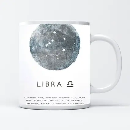 Libra Constellation Moon Zodiac Sign Art