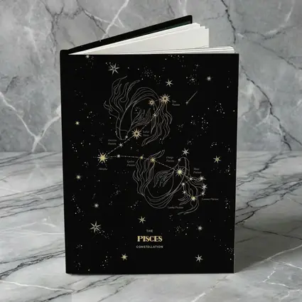 Pisces Constellation Gold Stars Dark Sky