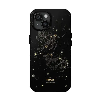 Pisces Constellation Gold Stars Dark Sky