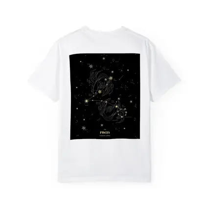 Pisces Constellation Gold Stars Dark Sky