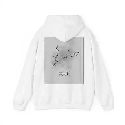 Pisces Constellation Watercolor Gray Minimal Art