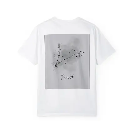 Pisces Constellation Watercolor Gray Minimal Art
