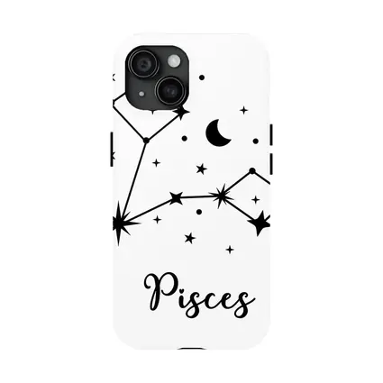 Pisces Constellation Stars Moon Black White