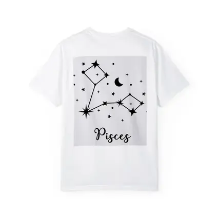 Pisces Constellation Stars Moon Black White
