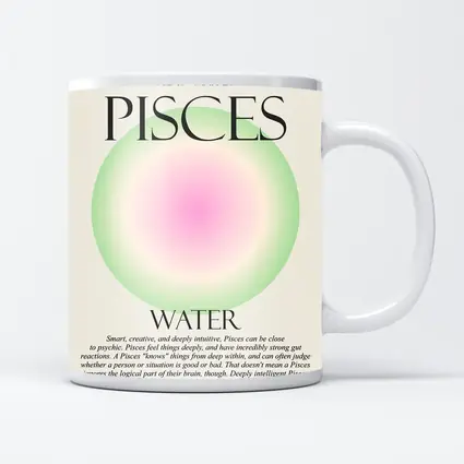 Pisces Water Sign Gradient Aura Art