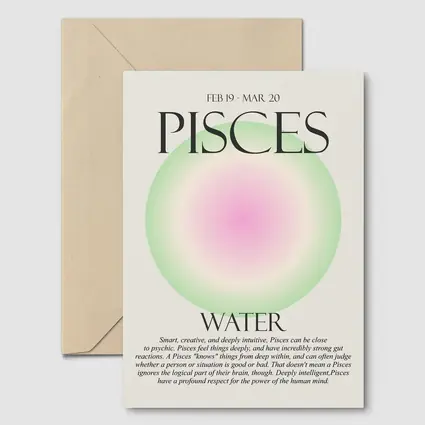 Pisces Water Sign Gradient Aura Art