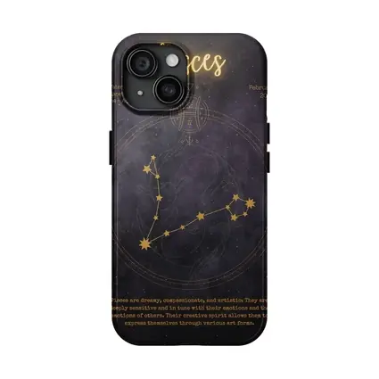 Pisces Constellation Gold Star Night Sky
